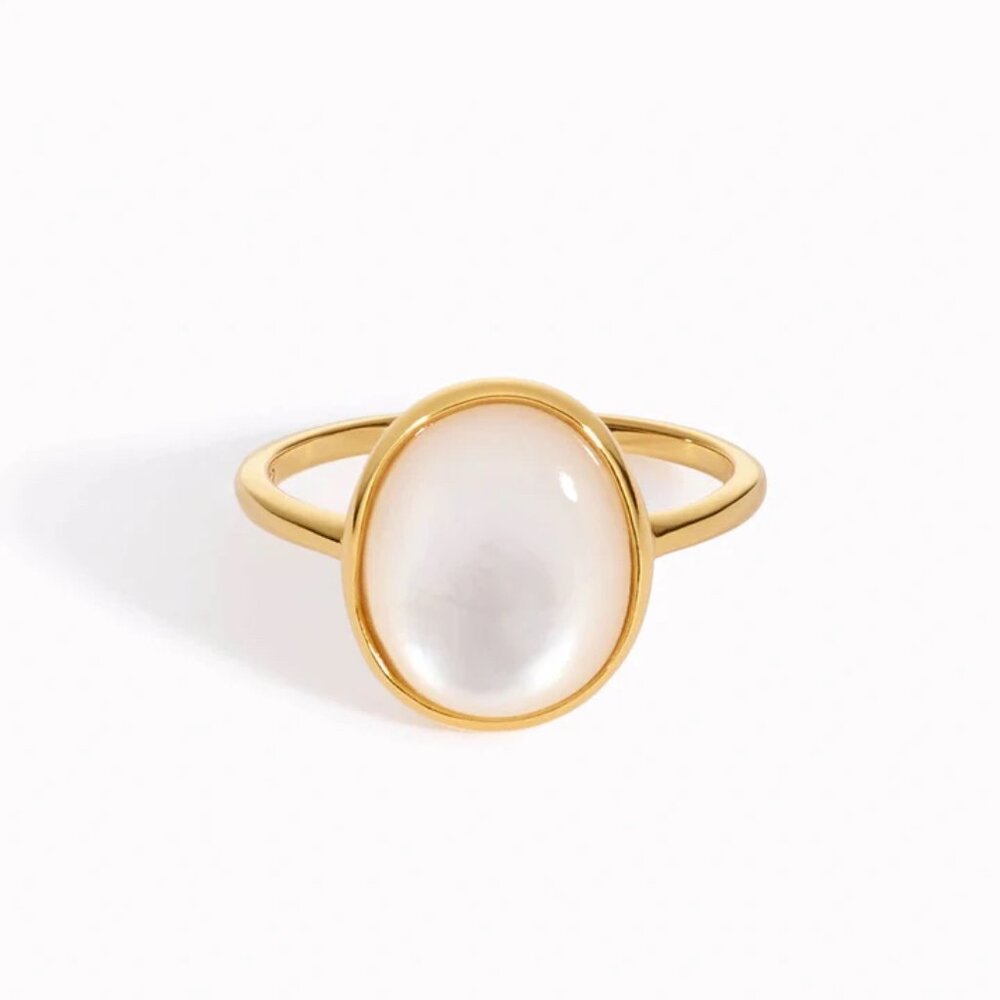 Linjer Gold Vermeil Mother of Pearl Oval Ring - Picture 11 of 11